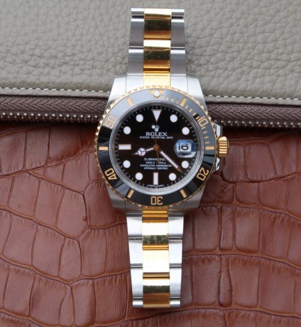 Replica Rolex Submariner 116613 LN Noob Black Dial SS/YG Bracelet A3135