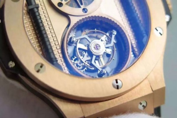 Replica Hublot Big Bang 44mm Vendome Real Tourbillon Rose Gold Black Gummy