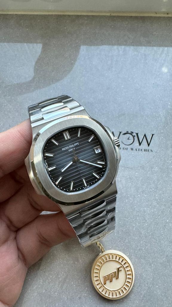 Replica PATEK PHILIPPE Nautilus 5811/1G PPF 1:1 Best Edition Grey Textured Dial on SS Bracelet Asian Cal.26-330CS