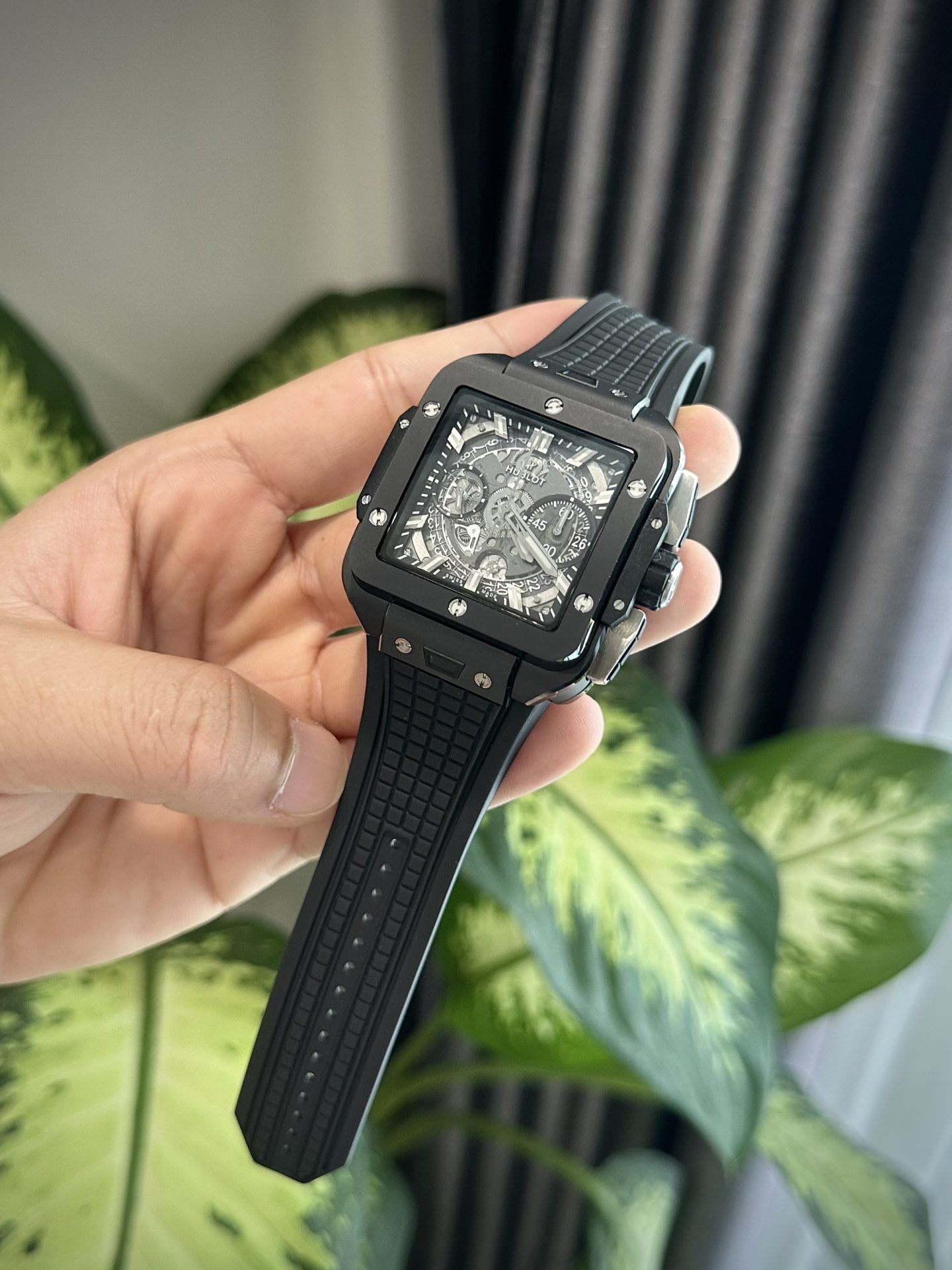 Hublot Replica Watch Square Bang Unico Ceramic Black BBF Factory 42mm