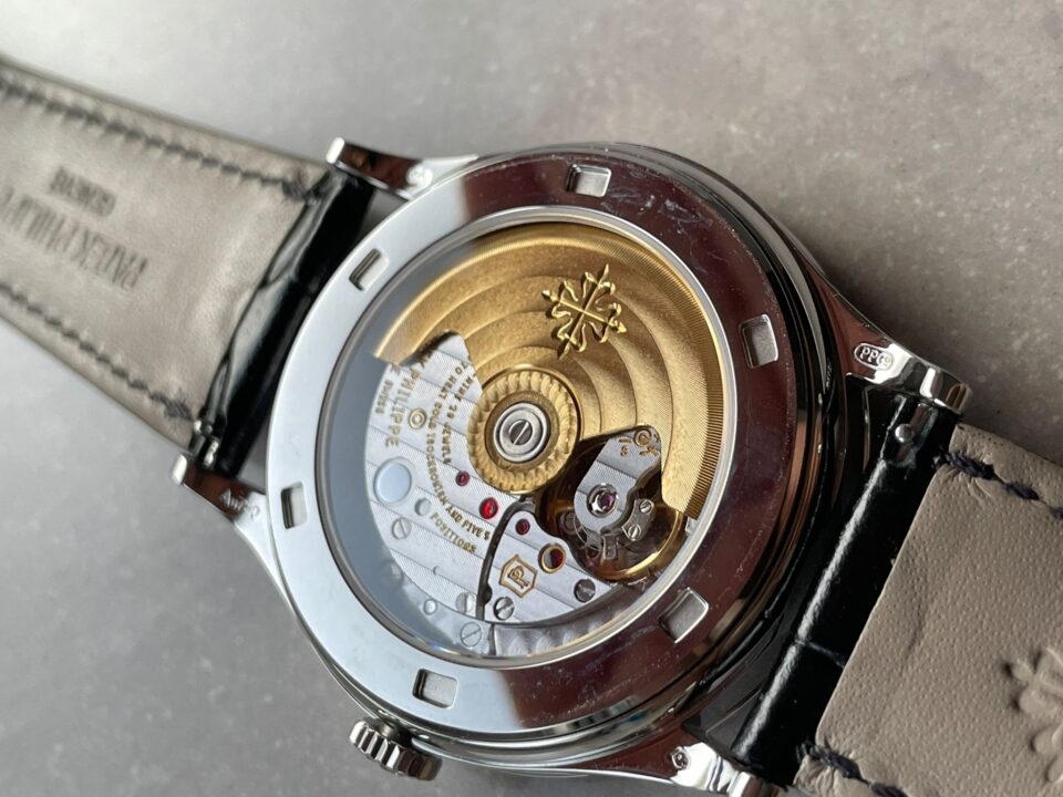 Replica PATEK PHILIPPE Calatrava ZF 5298p Date Sweep Seconds in Diamond Bezel Black Dial ZF factory