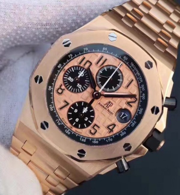 Replica Audemars Piguet JF Royal Oak Offshore Gold Theme 26470OR RG Bracelet A3126