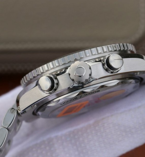 Replica Omega Planet Ocean Master Chronometer OMF Black LiquidMetal SS Bracelet A9900
