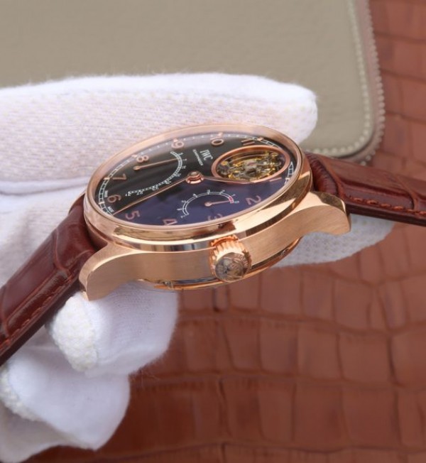 Replica IWC AZ Portuguese Tourbillon IW5046 RG Black Dial