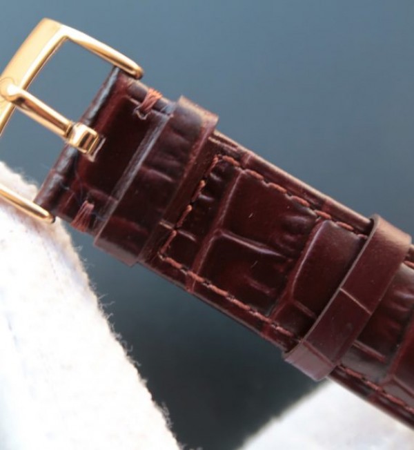 Replica Omega MKF De Ville 39mm RG Co-Axial Blue Dial Brown Leather A2202