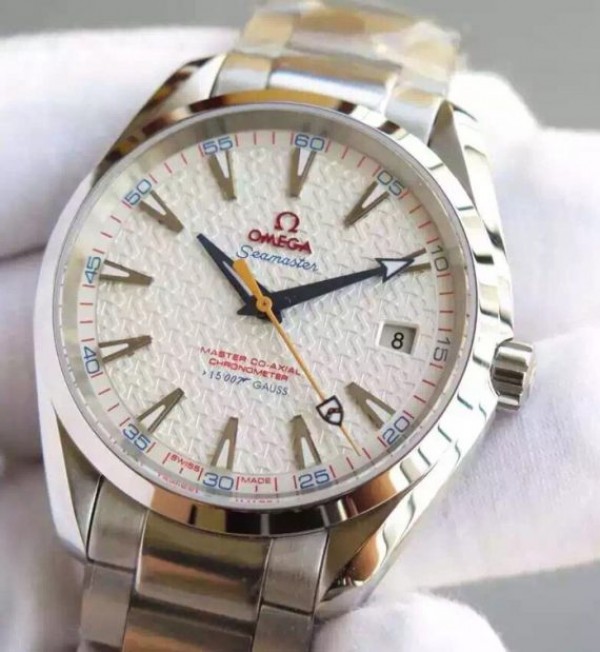 Replica Omega XF Seamaster CO-AXIAL Master James Bond White Textured Dial SS Bracelet A8507