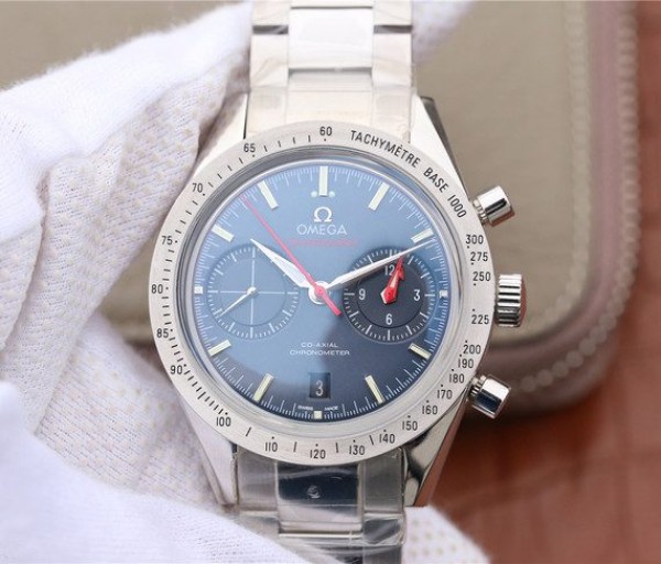 Replica Omega OMF Speedmaster 57 Co-Axial Blue Dial SS Bracelet A9300