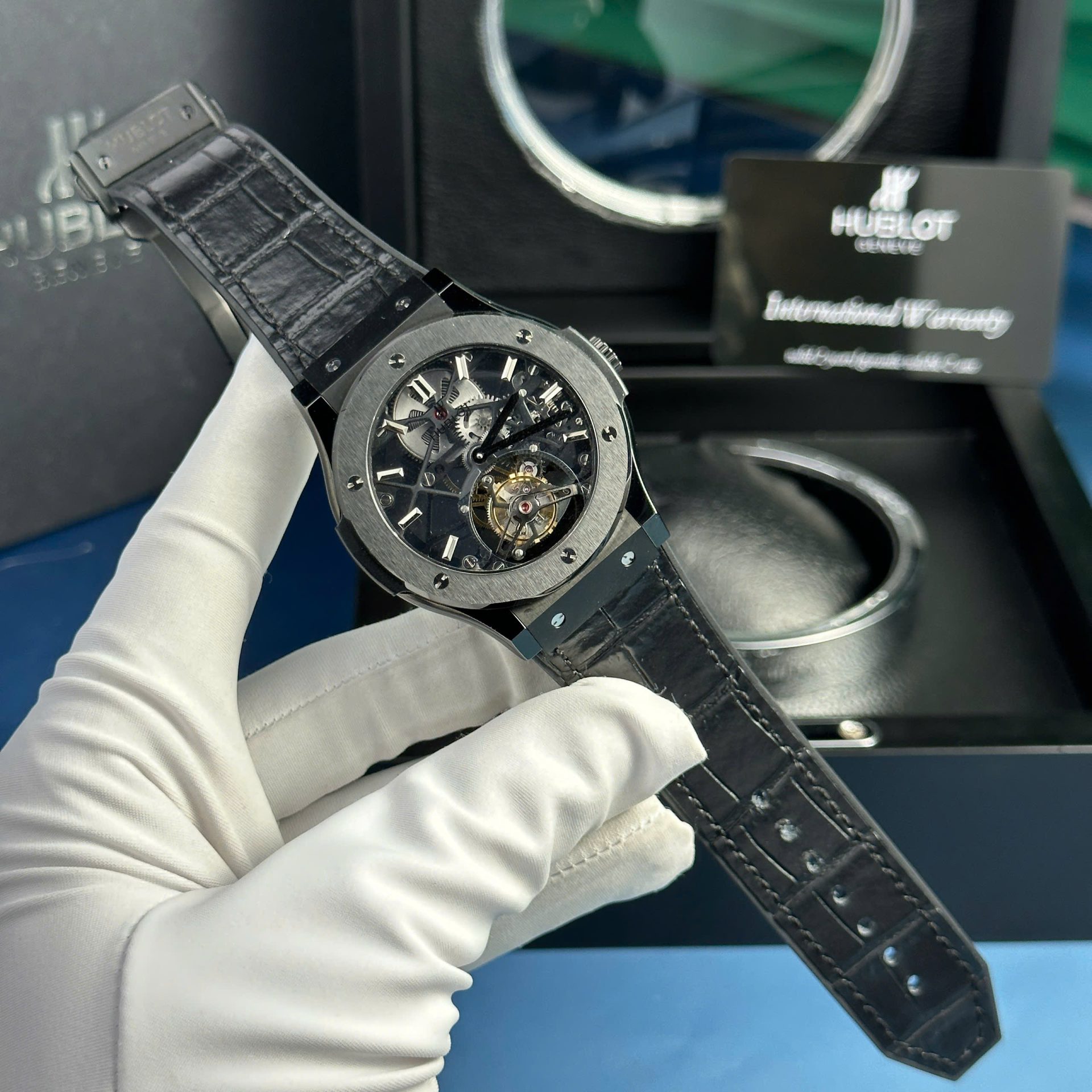 Hublot Replica Watch Classic Fusion Skeleton Tourbillon Black Ceramic 45mm