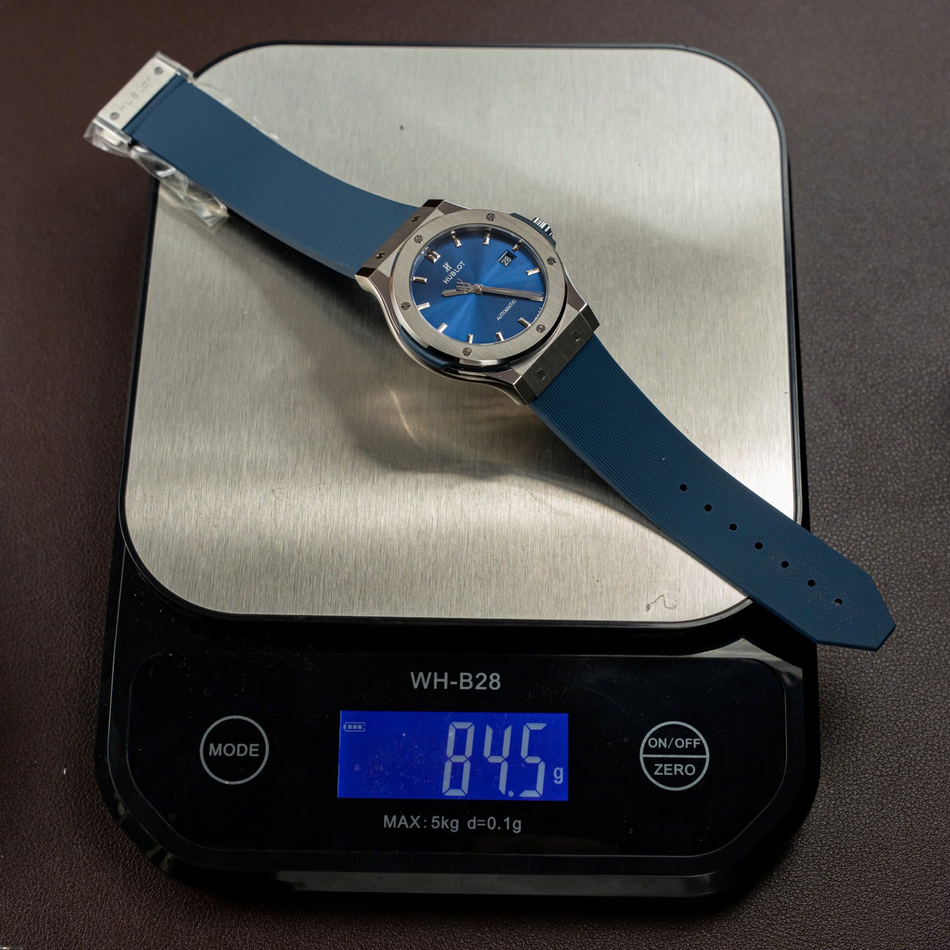 Hublot Classic Fusion Titanium Blue Replica Watch Movement SW300 Rubber Strap 42mm