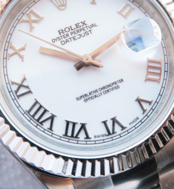 Replica Rolex DateJust II SS Fluted Bezel White Dial Roman Numerals SS Bracelet A3136