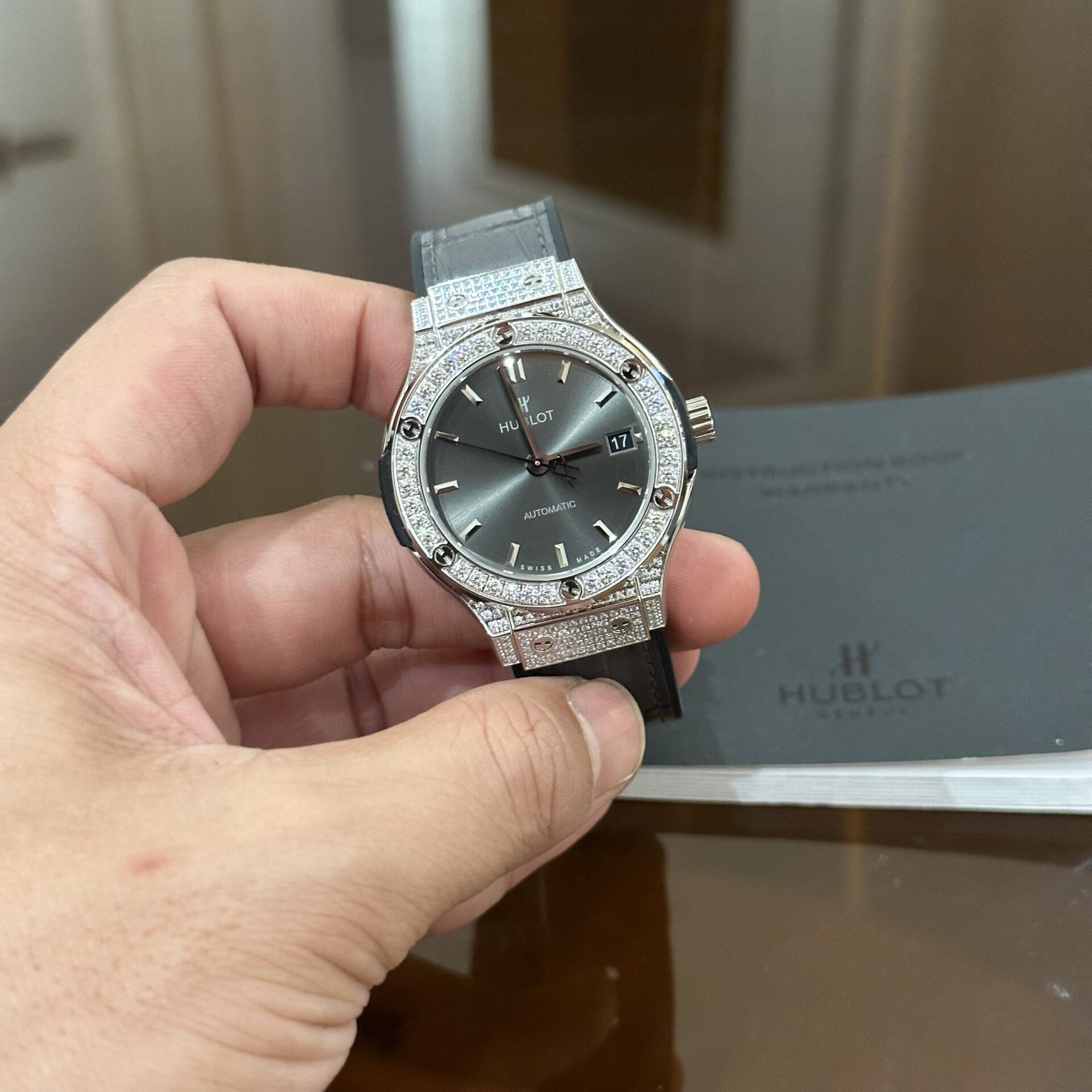 Hublot Classic Fusion Grey Dial With Diamond Bezel HB Factory 38mm
