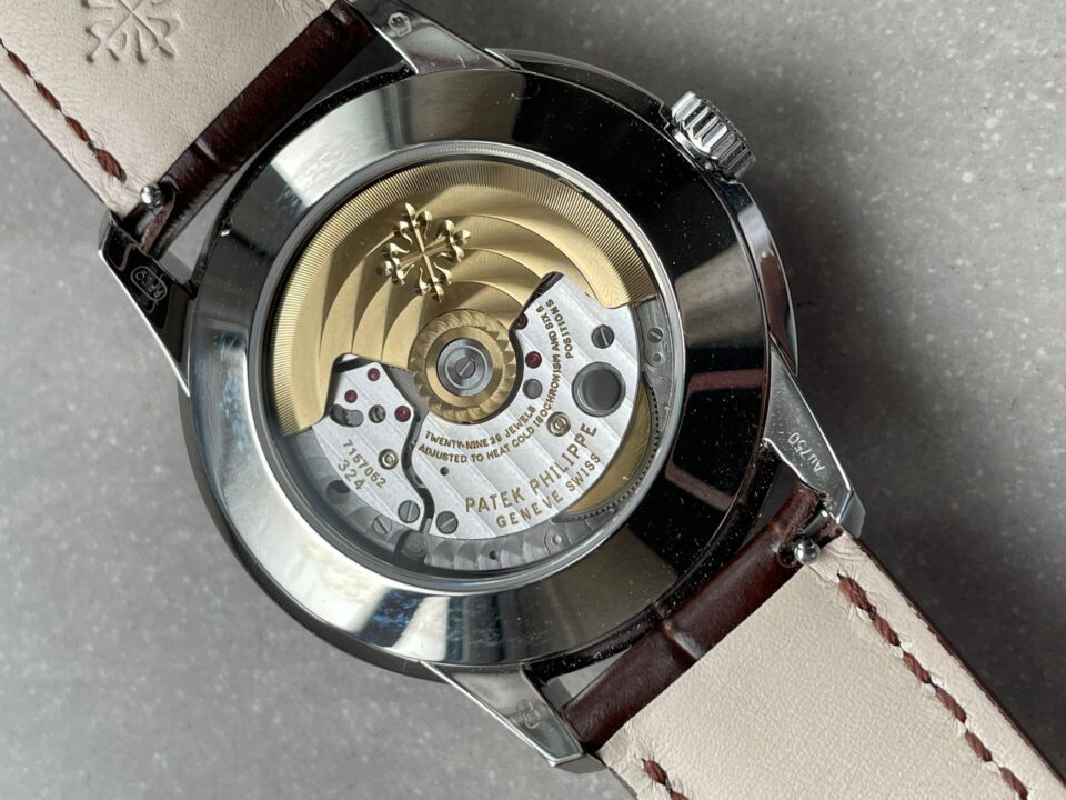 Replica PATEK PHILIPPE Perpetual Calendar 5320G-001 SS GSF 1:1 Best Edition Cream Dial on Brown Leather Strap A324