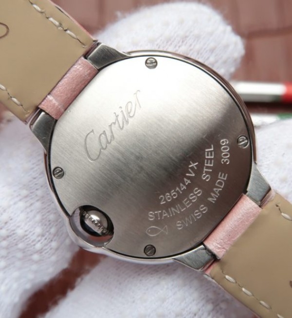 Replica Cartier Ballon Bleu 28mm SS Diamonds Bezel White Dial Ronda Quartz