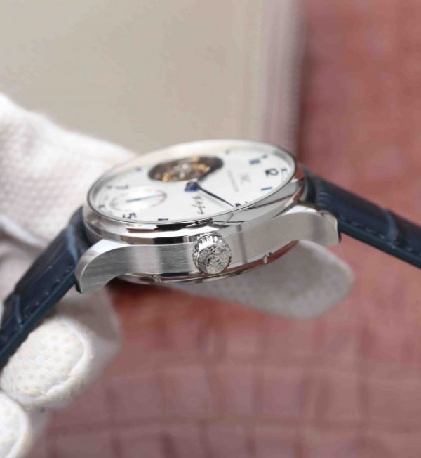 Replica IWC AZ Portuguese Tourbillon White Dial Blue Markers