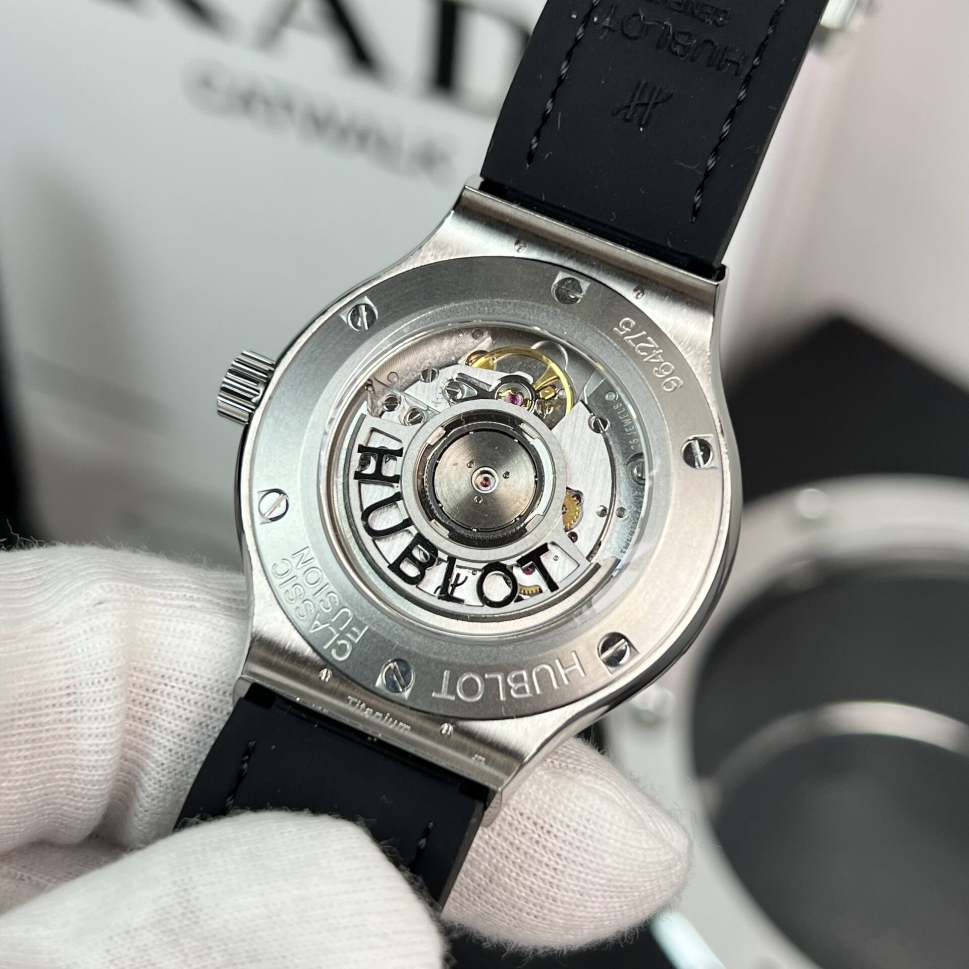 Hublot Classic Fusion Replica Watch With Full Moissanite Black HBF 38mm