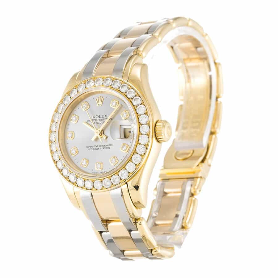 Rolex Tridor Pearlmaster Ladies Gold   Diamond 80298-0048 Replica
