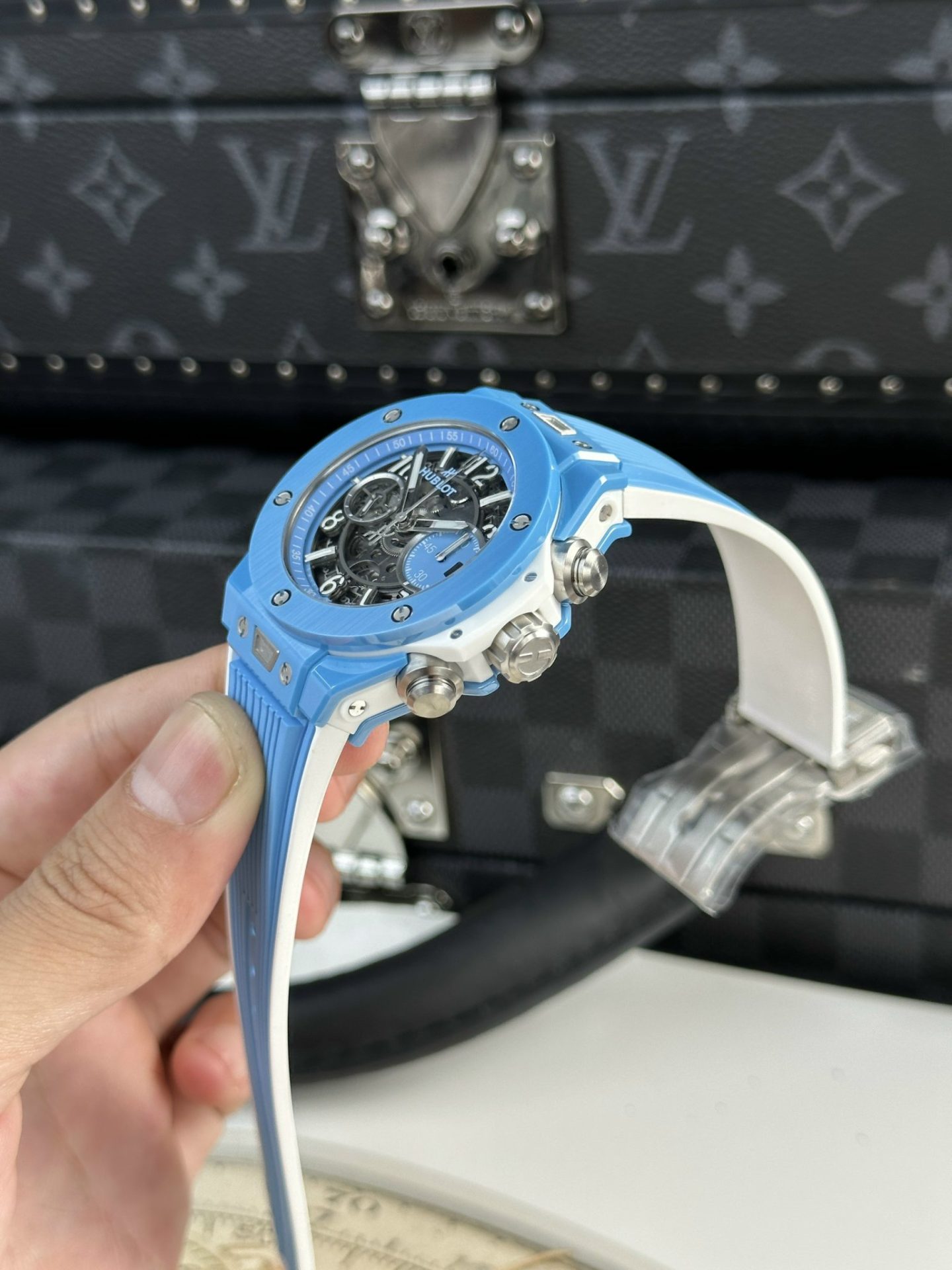 Hublot Best Replica Watch Big Bang Unico Ceramic Sky Blue BBF Factory 42mm