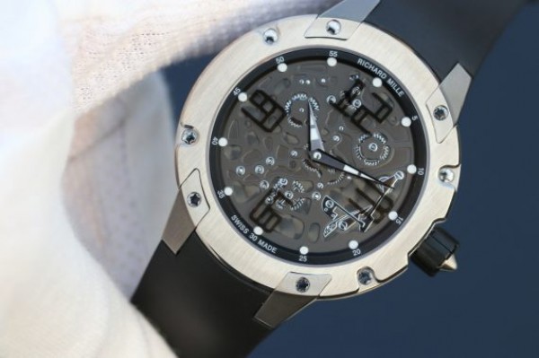 Replica Richard Mille RM033 Titanium SF Arabic Markers Dial Black Rubber Strap Micro-Rotor Movement