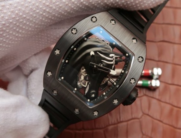 Replica Richard Mille RM52-02 Horse Unique Piece Real Ceramic Black Rubber Strap MIYOTA8215