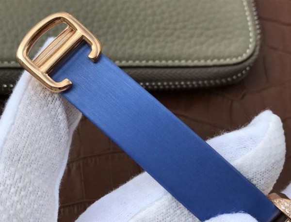 Replica Cartier High Jewelry Watches RG WJ306014 Blue Dial Blue Fabric Strap
