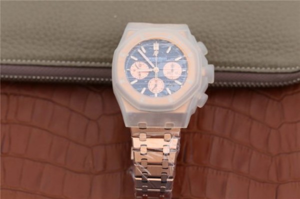 Replica Audemars Piguet Royal Oak Chronograph RG JHF Blue/RG Dial RG Bracelet A7750