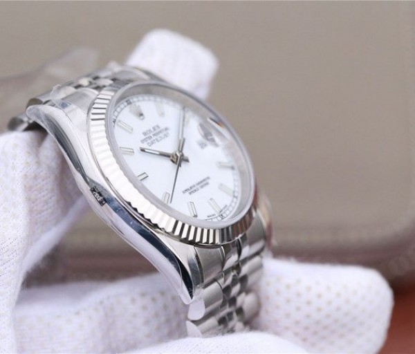 Replica Rolex DateJust 36mm SS 116234 ARF White Dial Stick Markers 904L SS Bracelet SA3135