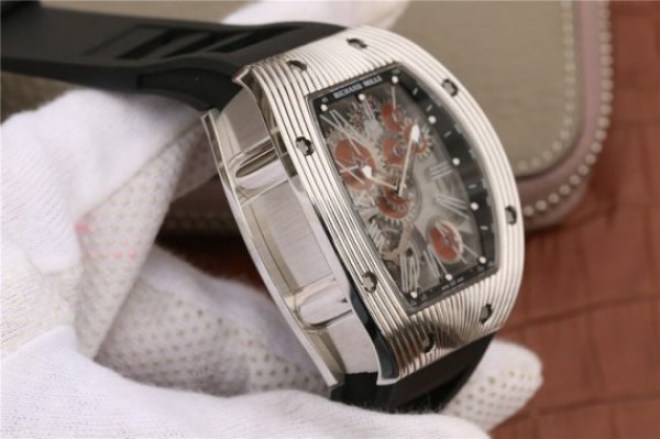 Replica Richard Mille RM018 Hommage a Boucheron SS Brown Skeleton Dial Black Rubber Strap 6T51