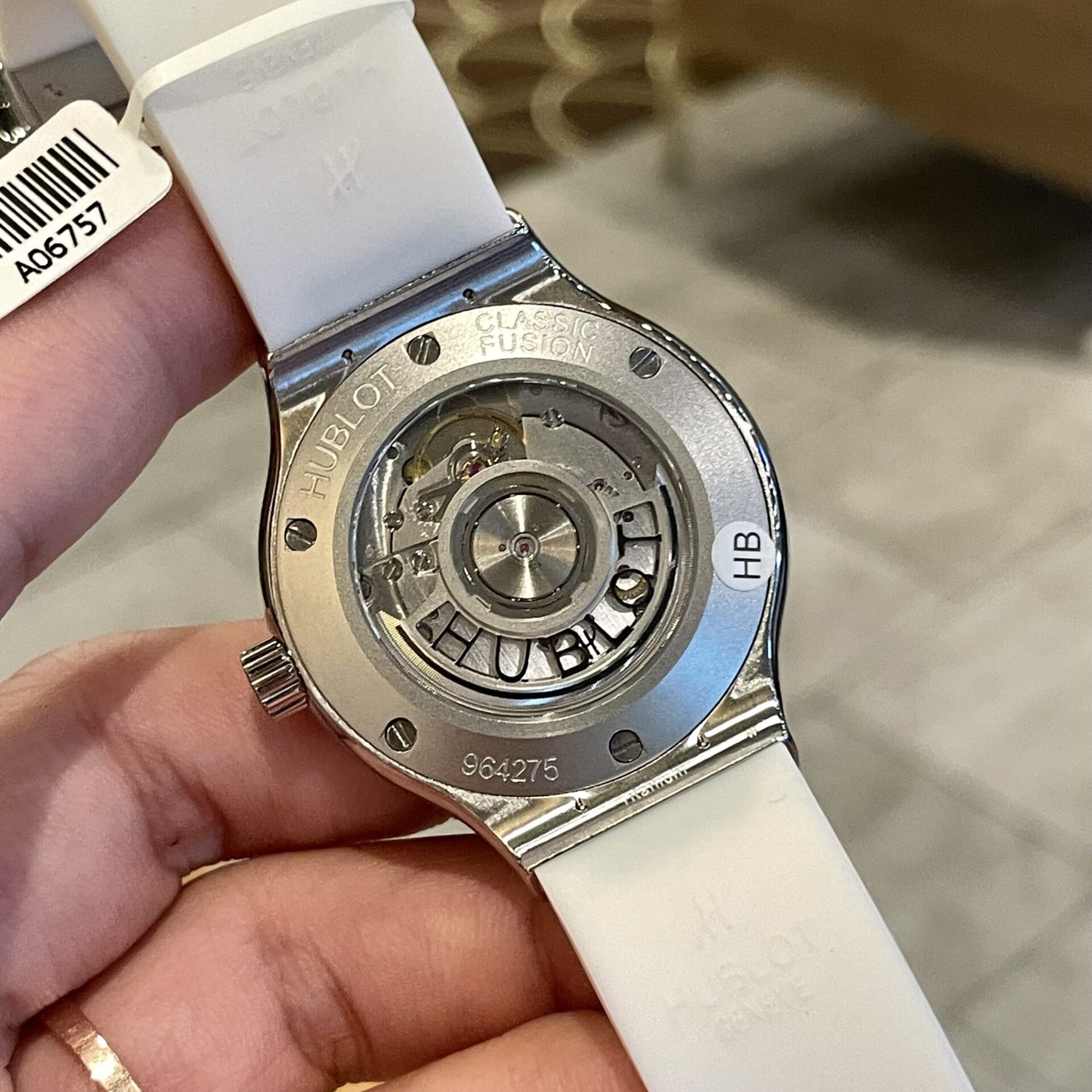 Hublot Replica Watch Classic Fusion White Dial Custom Moissanite Diamonds 38mm