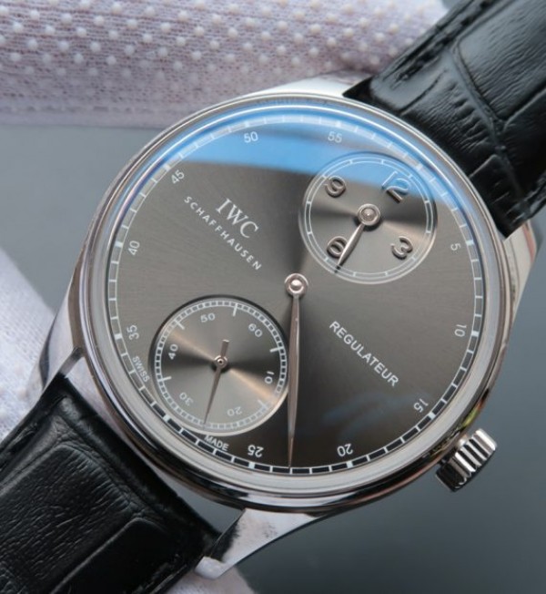Replica IWC YLF Portuguese Regulateur Gray Dial Leather Strap A6498