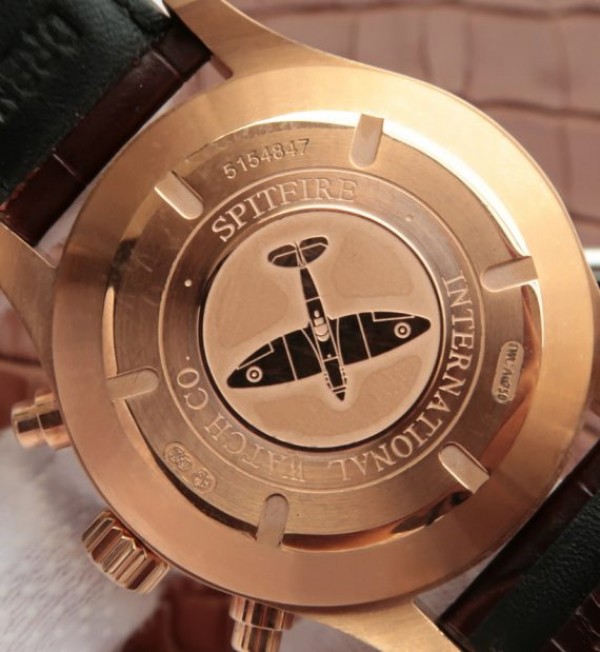 Replica IWC ZF Pilot Chrono RG IW387803 Leather Strap A7750
