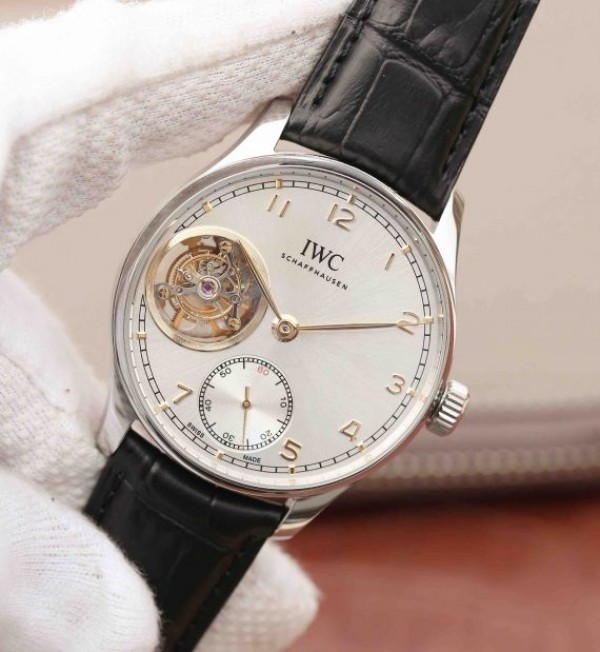 Replica IWC AZ Portuguese Tourbillon White Dial YG Markers A98900