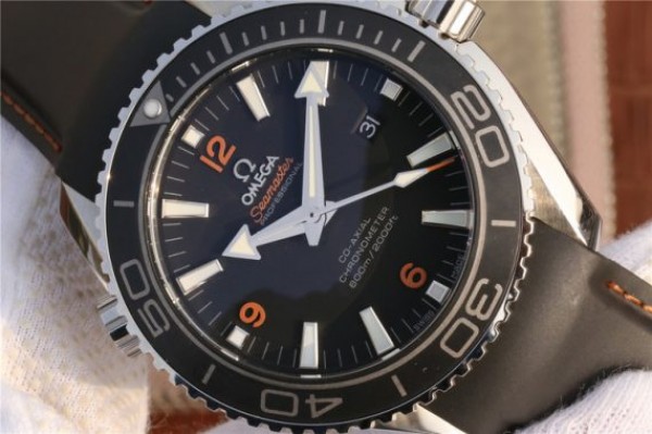 Replica Omega Planet Ocean Professional Ceramic Bezel 45mm OMF Orange Marker Rubber Strap A8500