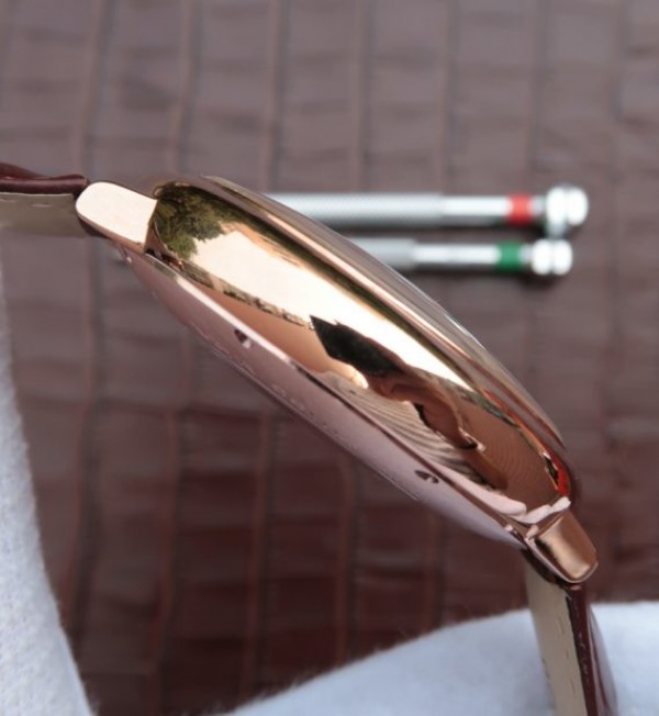 Replica Cartier Ballon Bleu Tourbillon RG Brown Leather Strap