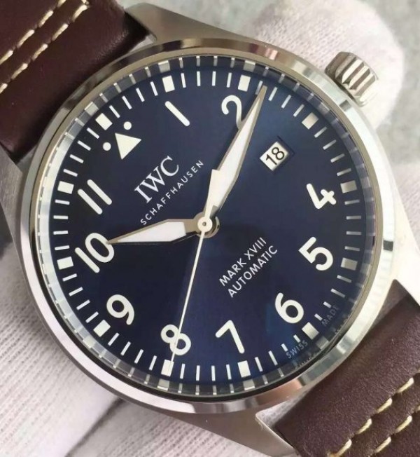 Replica IWC MKF Mark XVIII Le Petit Prince Blue Dial Leather Strap A2892
