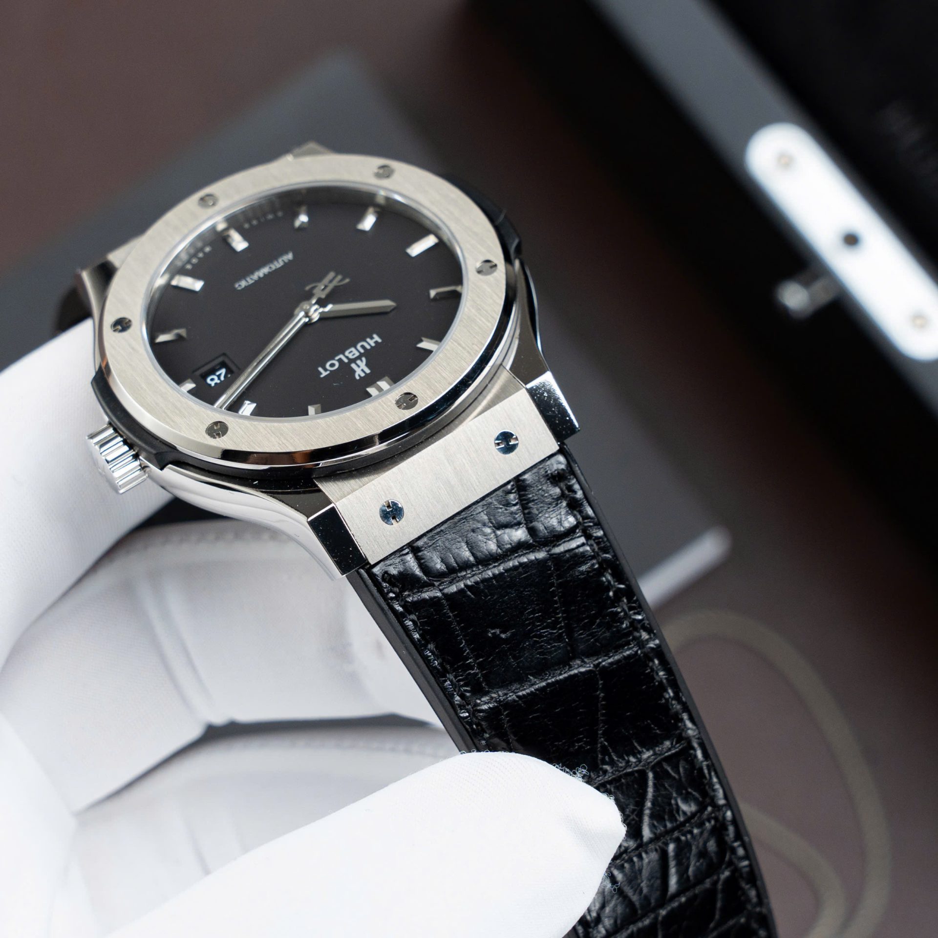 Hublot Classic Fusion Titanium Black Copies Watch Movement SW300 Weight 84 Gram Custom 42mm