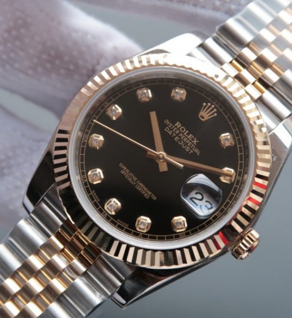Replica Rolex DateJust 41mm 126333 Noob YG Wrapped Black Dial SS/YG Jubilee Bracelet A2836