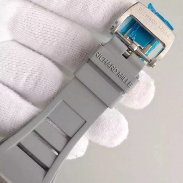 Replica Richard Mille RM027 SS Skeleton Dial Gray Rubber Strap 6T51