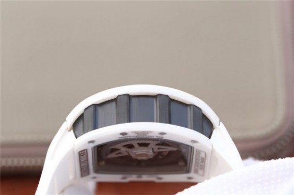 Replica Richard Mille RM011 White Ceramic Felipe Massa White Inner Bezel White Rubber Strap A7750