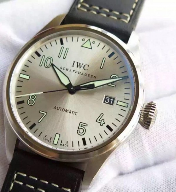 Replica IWC MKF Mark XVI Silver Dial Black Leather Strap A2892