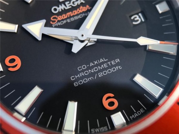 Replica Omega Planet Ocean Professional Orange Bezel 45mm OMF Rubber Strap A8500