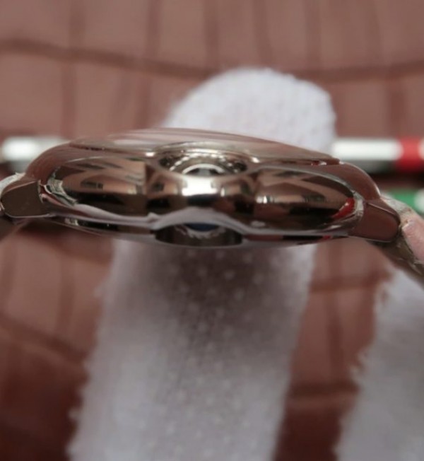 Replica Cartier Ballon Bleu Ladies 28MM White Dial Pink Leather Strap Ronda Quartz