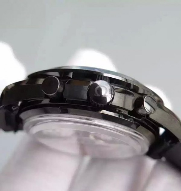 Replica Omega Speedmaster Moonwatch PVD Chrono Black Dial Nylon Strap A9300