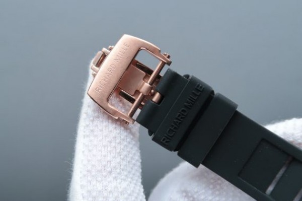 Replica Richard Mille RM038 RG Black Inner Bezel Skeleton Dial Black Rubber Strap Jap Quartz