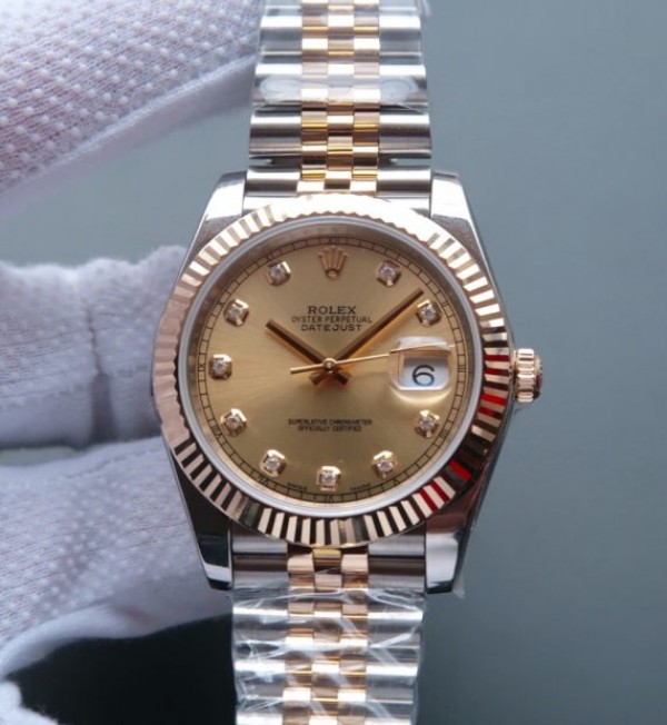 Replica Rolex DateJust 41mm 126333 Noob RG Wrapped RG Dial Diamonds Markers SS/RG Bracelet A3235