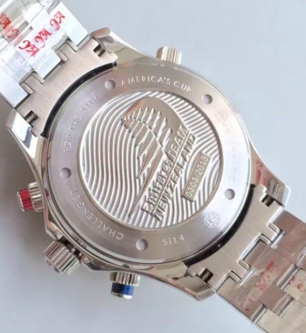 Replica Omega Seamaster 300m Diver ETNZ Regatta Co-Axial Chronograph Gray Dial SS Bracelet A7753