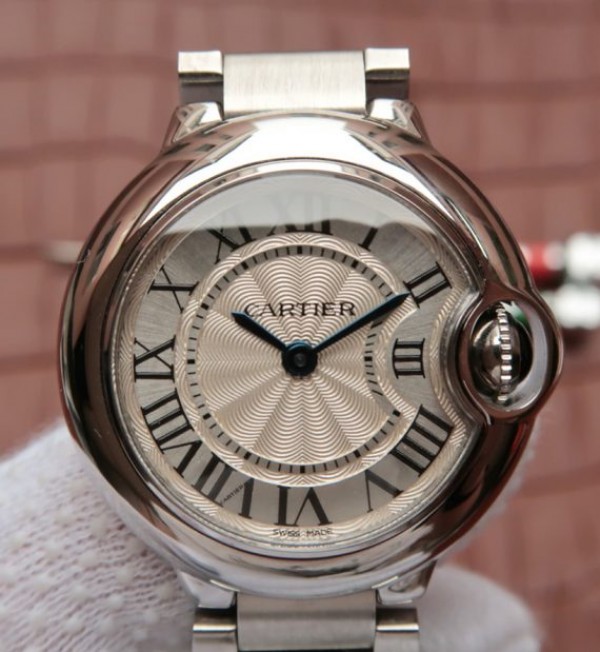 Replica Cartier Ballon Bleu Ladies 28mm SS White Dial SS Bracelet Ronda Quartz