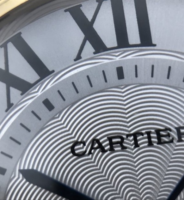 Replica Cartier Ballon Bleu De Cartier Chrono 47mm YG White Dial Leather Strap A8101