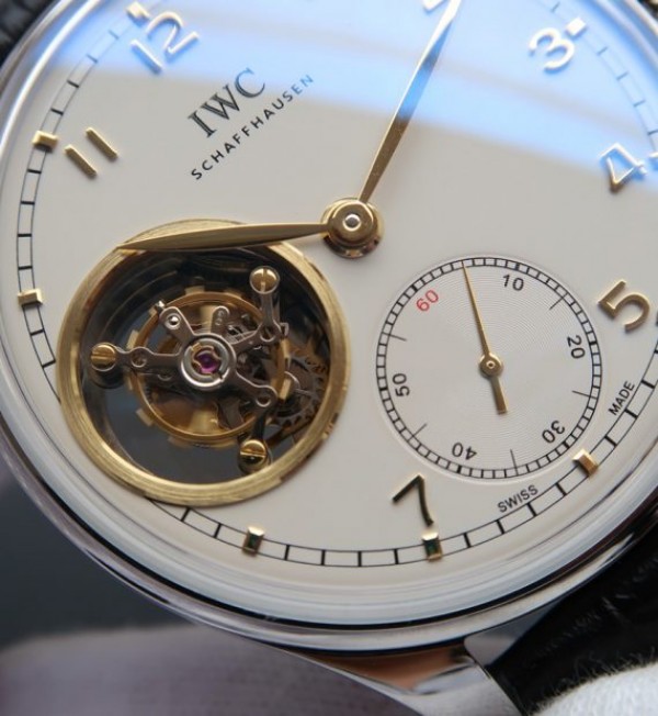 Replica IWC AZ Portuguese Tourbillon White Dial YG Markers
