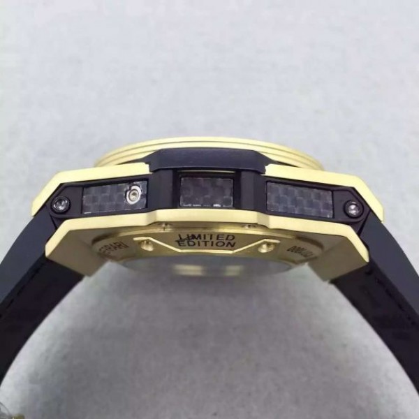 Replica Hublot Big Bang Ferrari Limited Edition YG Black Dial Black Rubber Strap A7753