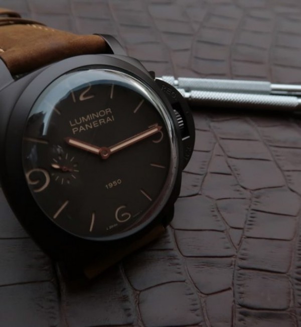 Replica Panerai XF PAM375 Brown Dial Brown Asso Strap P3000